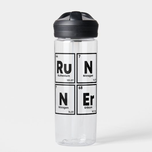Runner Periodieke Tafel Marathon Runners Wetenscha Waterfles (Voorkant)