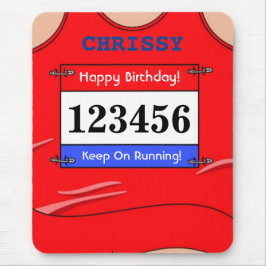 Runner Red Vest Mouse Mat Muismat