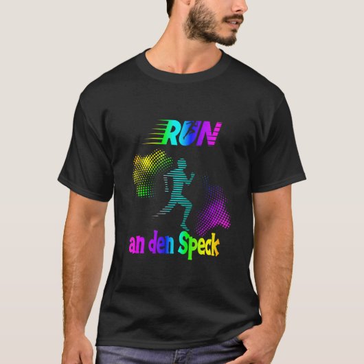 Runner rende naar het spek voor joggers hardlopen t-shirt (Voorkant)