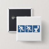 Runner-Runner Flush Vierkante Button 5,1 Cm (Voorkant /achterkant)