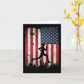Runner Running Amerikaanse vlag 4 juli Patri Kaart (Gele Bloem)