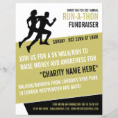 Runner Silhouette, Charity run-Walk-a-Thon Event Flyer (Voorkant)