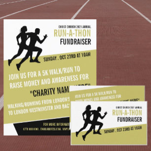 Runner Silhouette, Charity run-Walk-a-Thon Event Flyer