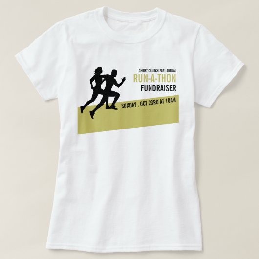 Runner Silhouette, Charity run-Walk-a-Thon Event T-shirt (Design voorkant)