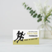 Runner Silhouette, Charity run-Walk-a-Thon Event Visitekaartje (Staand voorkant)