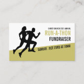 Runner Silhouette, Charity run-Walk-a-Thon Event Visitekaartje (Voorkant)