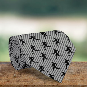 Runner - Silhouette of Running Guy - Fitness Theme Stropdas