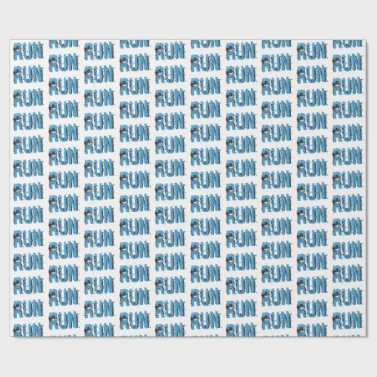 Runner thema Grunge RUN inpakpapier (Vlak)