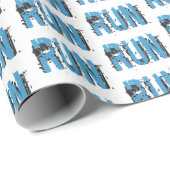 Runner thema Grunge RUN inpakpapier (Rol Hoek)