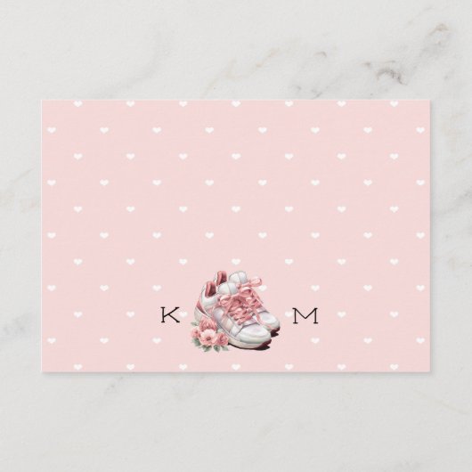 Runner Theme Roze Sneaker Bloemen Trouwadvies Advieskaart (Achterkant)