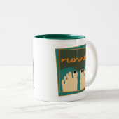 Runner Toes Tweekleurige Koffiemok (Voorkant rechts)