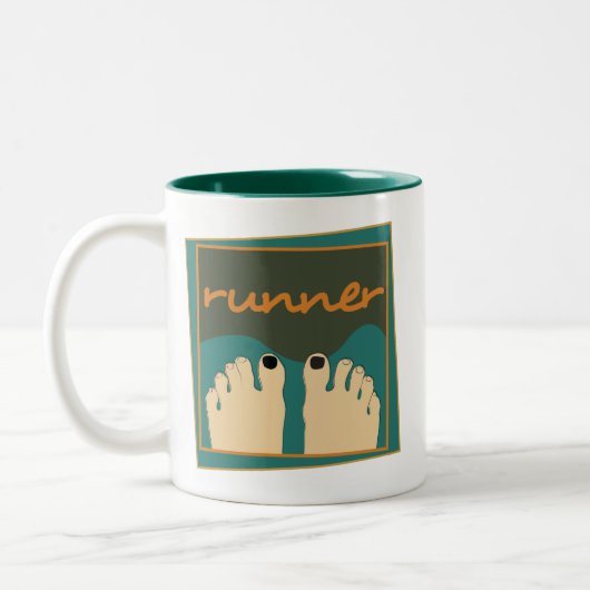 Runner Toes Tweekleurige Koffiemok (Links)