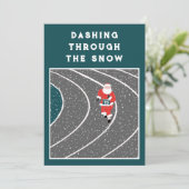 Runner Track en Field Kerstmis Feestdagenkaart (Staand voorkant)