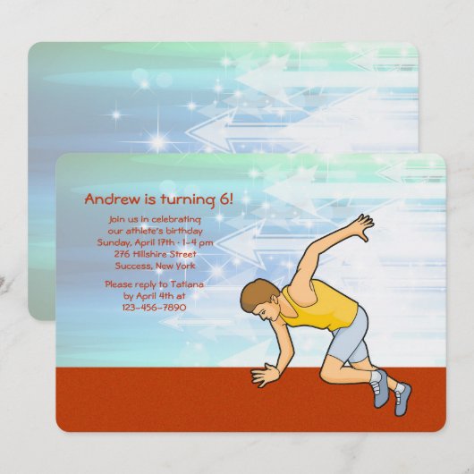 Runner-uitnodiging Kaart (Voorkant / Achterkant)