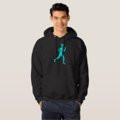 Runner (Vrouw) - Cyaan Hoodie (Voorkant volledig)