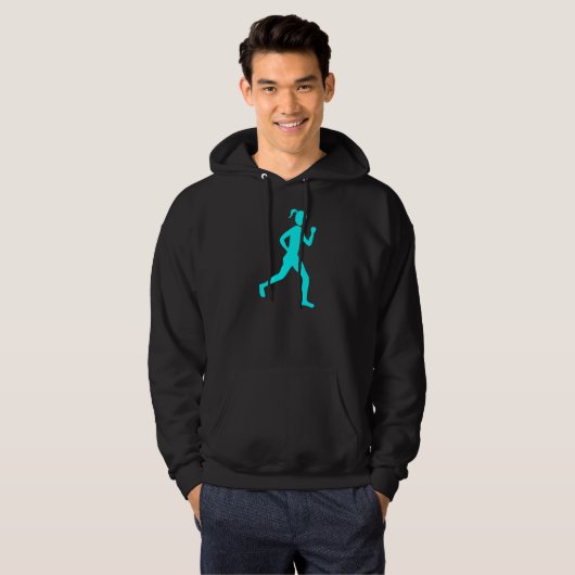 Runner (Vrouw) - Cyaan Hoodie (Voorkant volledig)