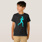 Runner (Vrouw) - Cyaan T-shirt (Voorkant volledig)