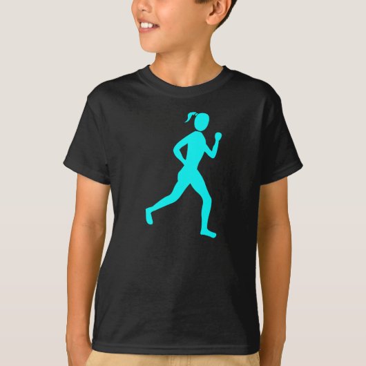 Runner (Vrouw) - Cyaan T-shirt (Voorkant)
