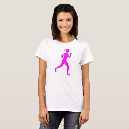Runner (Vrouw) - Magenta T-shirt (Voorkant volledig)