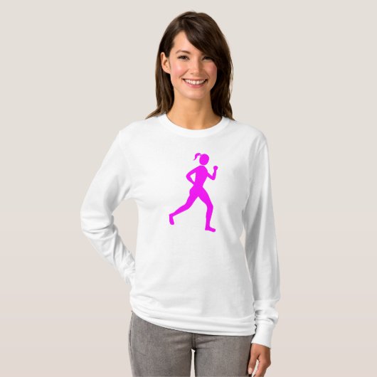 Runner (Vrouw) - Magenta T-shirt (Voorkant volledig)