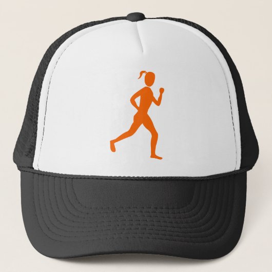 Runner (Vrouw) — Oranje Trucker Pet (Voorkant)