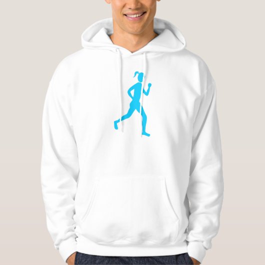 Runner (Vrouw) - Sky Blue Hoodie (Voorkant)
