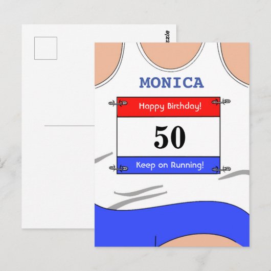 Runner White Bovenkant Briefkaart (Voorkant / Achterkant)