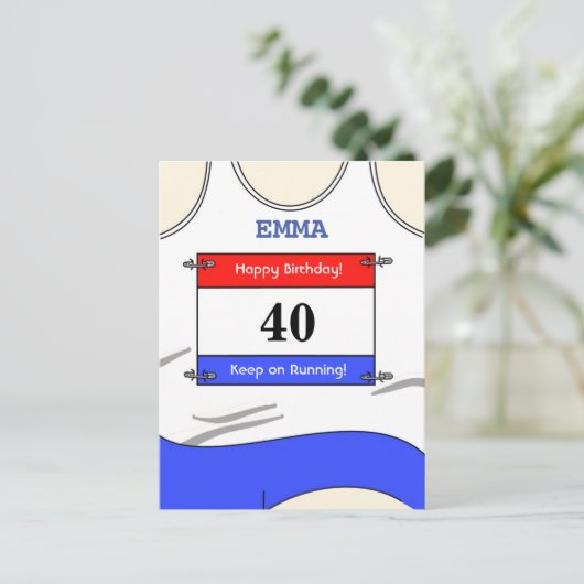 Runner White Bovenkant Briefkaart (Staand voorkant)