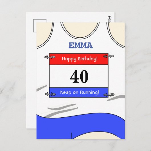 Runner White Bovenkant Briefkaart (Voorkant / Achterkant)