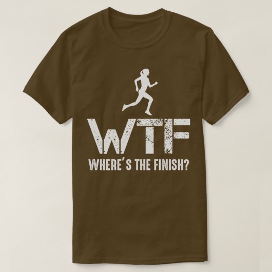 Runner WTF waar de finish Running Athlete T-shirt (Design voorkant)