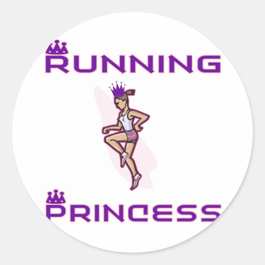 RunnerChick Princess Ronde Sticker (Voorkant)