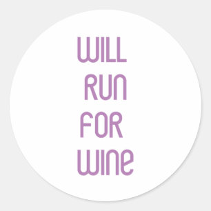 RunnerChick Wine Ronde Sticker