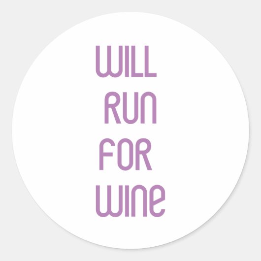 RunnerChick Wine Ronde Sticker (Voorkant)