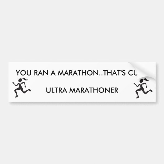 RUNNERGIRL, RUNNERGIRL, JE RAN EEN MARATHON...THA. BUMPERSTICKER (Voorkant)