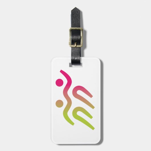 runners groep illustratie bagagelabel (Voorkant verticaal)