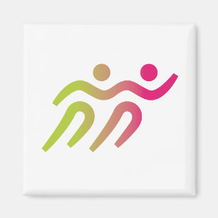 runners groep illustratie magneet