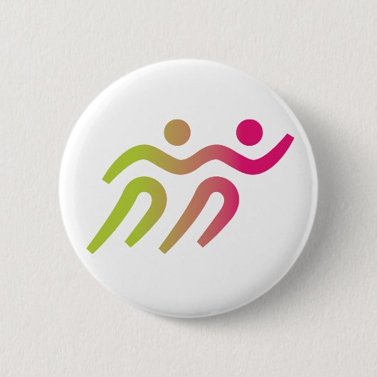 runners groep illustratie ronde button 5,7 cm (Voorkant)