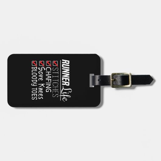 Runner's Life Funny Marathon Running Checklist Bagagelabel (Voorkant horizontaal)