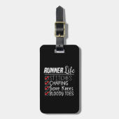 Runner's Life Funny Marathon Running Checklist Bagagelabel (Voorkant verticaal)