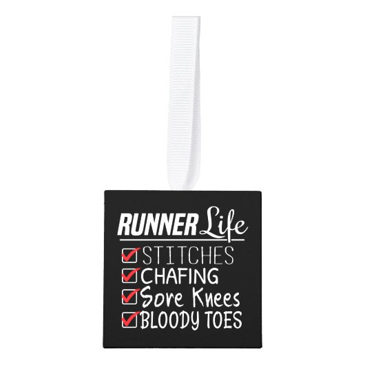 Runner's Life Funny Marathon Running Checklist Decoratie (Voorkant)