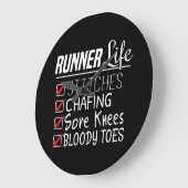 Runner's Life Funny Marathon Running Checklist Grote Klok (Hoek)