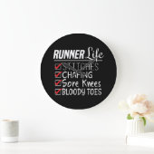 Runner's Life Funny Marathon Running Checklist Grote Klok (Huis)