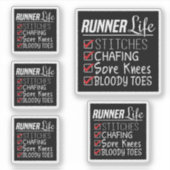 Runner's Life Funny Marathon Running Checklist Sticker (Voorkant)