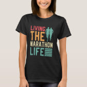 Runners LIVING THIS MARATHON LIFE Funny Marathon T-shirt (Voorkant)