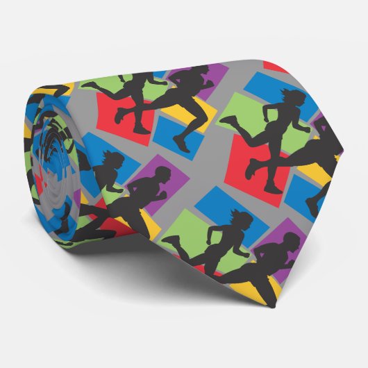 Runners Man Necktie Stropdas (Opgerold)