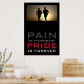 Runners Pain Tijdelijke Pride voor altijd Motivati Poster (Keuken)