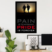 Runners Pain Tijdelijke Pride voor altijd Motivati Poster (Thuiskantoor)