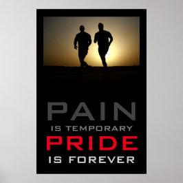 Runners Pain Tijdelijke Pride voor altijd Motivati Poster