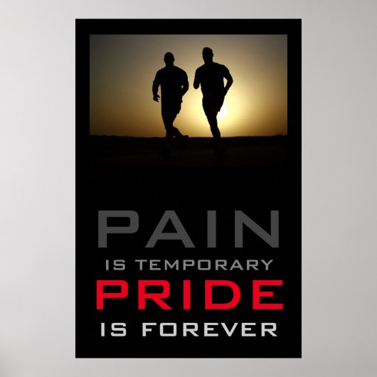 Runners Pain Tijdelijke Pride voor altijd Motivati Poster (Voorkant)