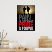 Runners Pain Tijdelijke Pride voor altijd Motivati Poster (Keuken)